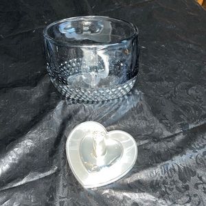Ring Holder & Heavy Glass Divided Makeup Holder NWOT